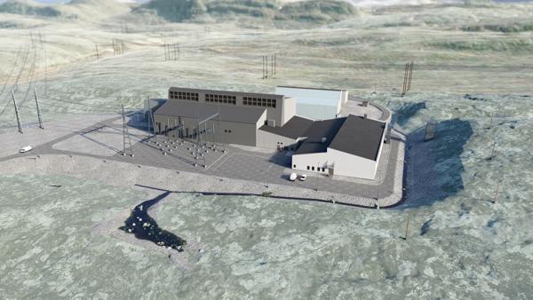Consto skal bygge bygge Hyggevatn transformatorstasjon i Hammerfest kommune. Illustrasjon: Multiconsult på vegne av Statnett (forbehold om endringer).