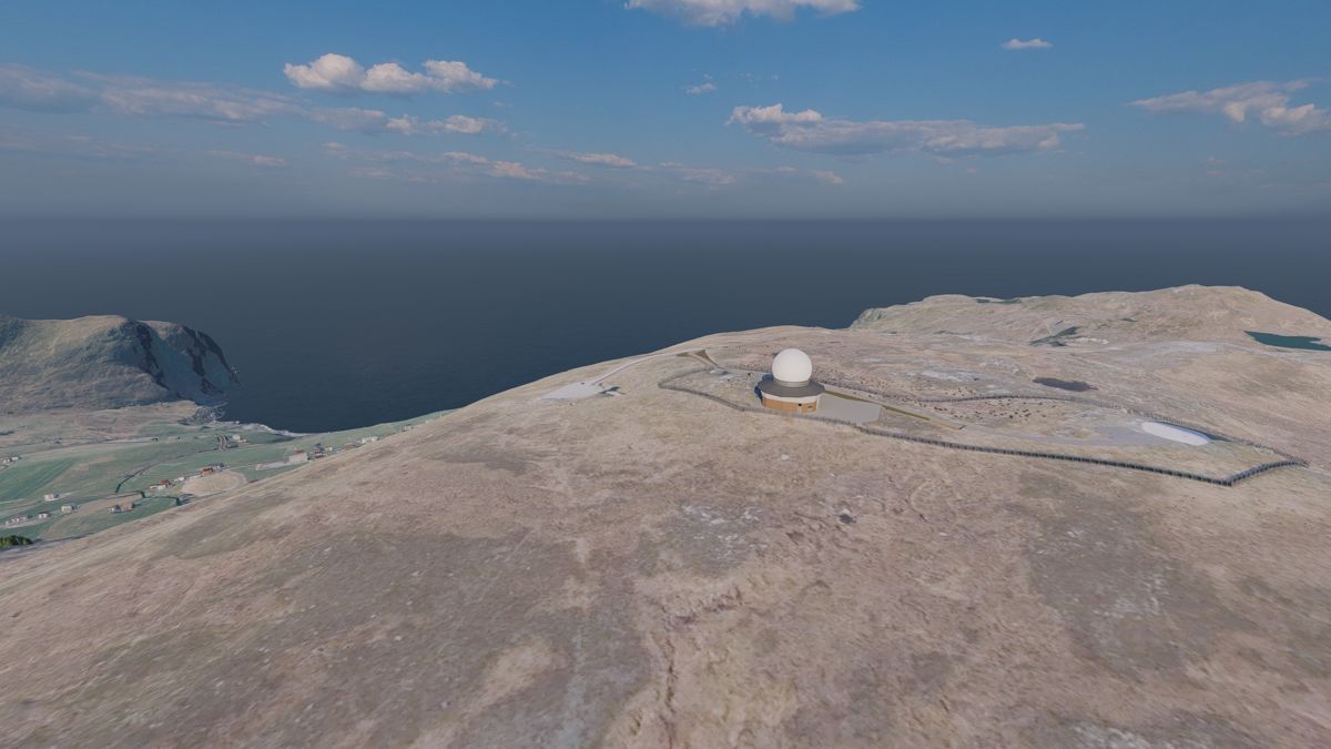 Det nye radaranlegget er planlagt ferdigstilt i 2026.  Illustrasjon: Forsvarsbygg