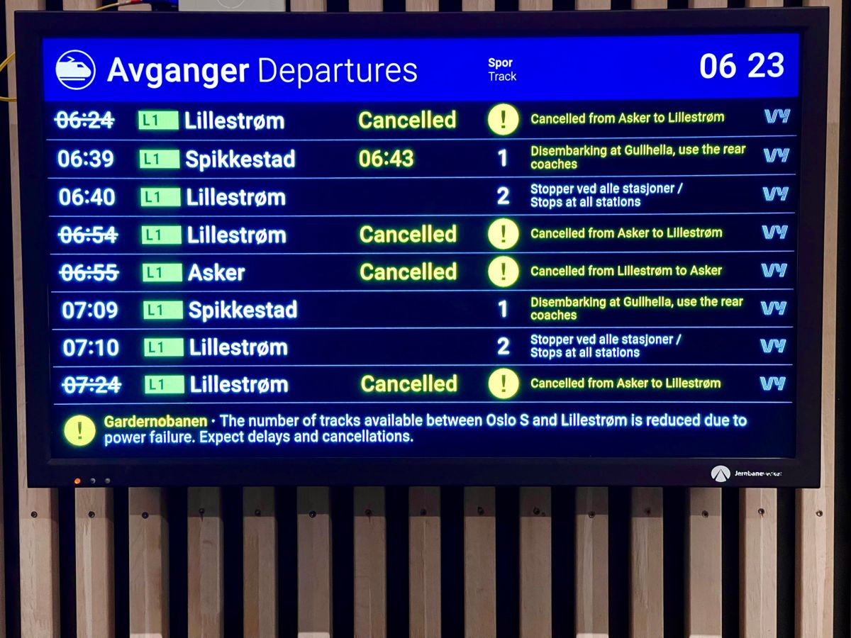 Også onsdag blir det forsinkelser og innstillinger i togtrafikken i Oslo-området på grunn av signalfeil mellom Bryn og Grorud. Arkivfoto: Ørn E. Borgen / NTB