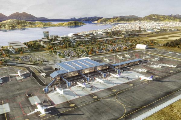 HENT skal bygge passasjerterminal og enkelte andre driftsbygg på Nye Bodø lufthavn. Ill. LPO arkitekter/Norconsult/Archus på oppdrag for Avinor