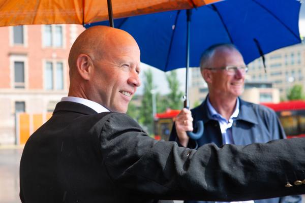 Havnedirektør Ingvar M. Mathisen i Oslo Havn og administrerende direktør Kjell Kalland i Hav Eiendom. Foto: Hav Eiendom