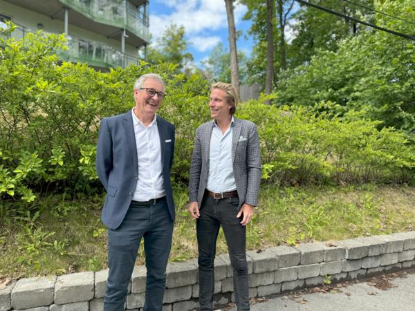 Nicolai Dirdal, CEO i Simien AS og Christoffer Hernæs, CDO i Skanska Norge AS.