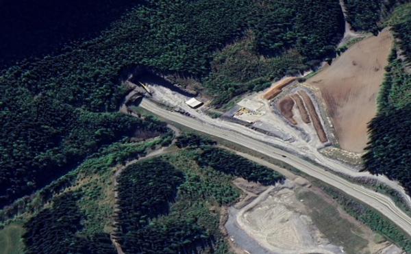 Stavsjøfjelltunnelen i Malvik. Satellittfoto: Google Earth