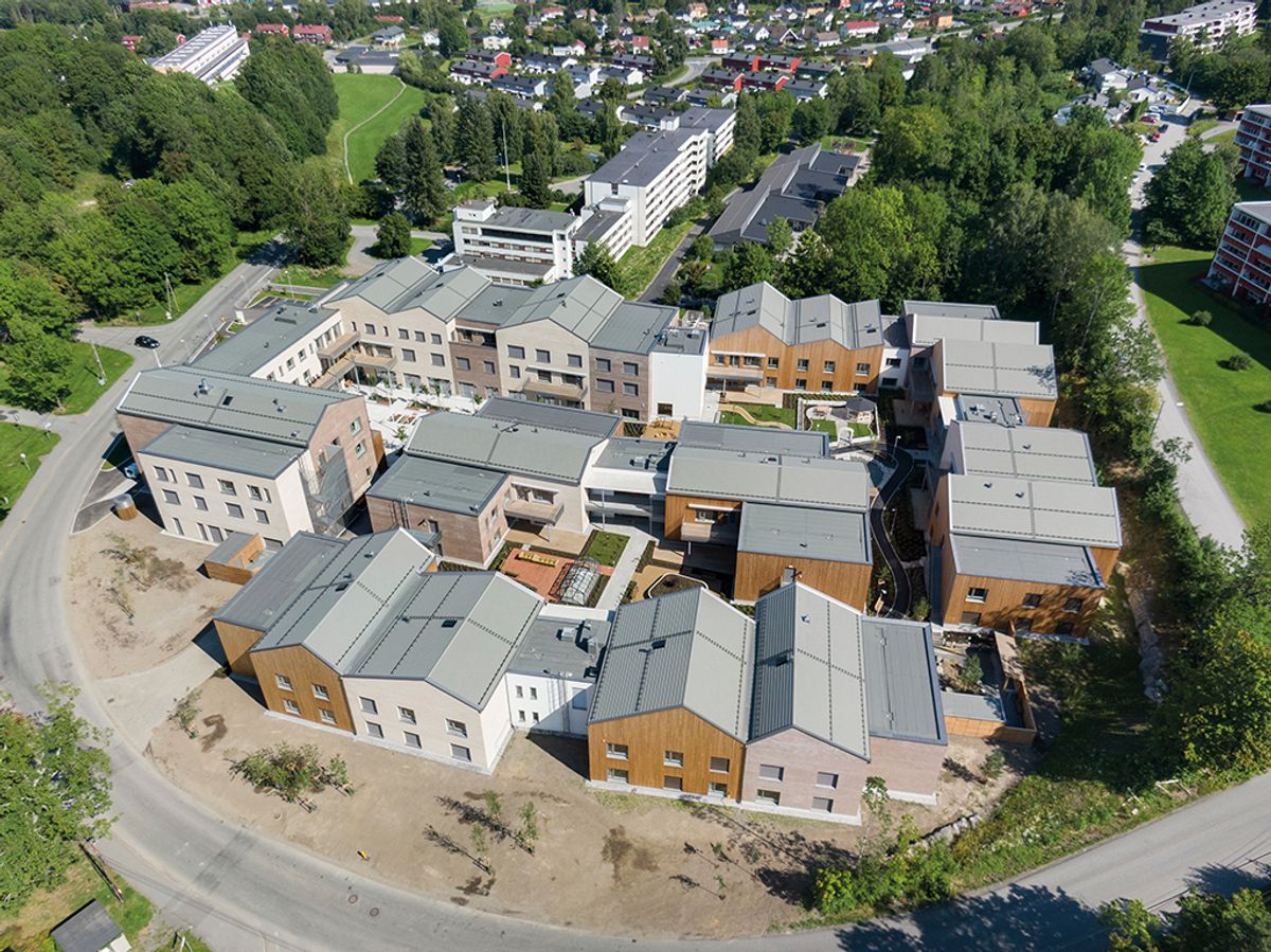 Carpe Diem demenslandsby på Dønski i Bærum, 10.8.2020 Foto: Trond Joelson, Byggeindustrien