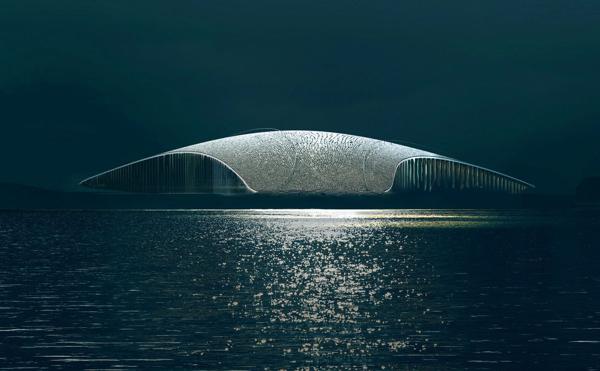 Arkitekturen til The Whale, utformet av danske Dorthe Mandrup har allerede vakt oppsikt over hele verden. Storsatsingen har fyldig omtale i Lonely Planet, Forbes, Daily Mail og The Mirror. Illustrasjon: MIR, Bergen.