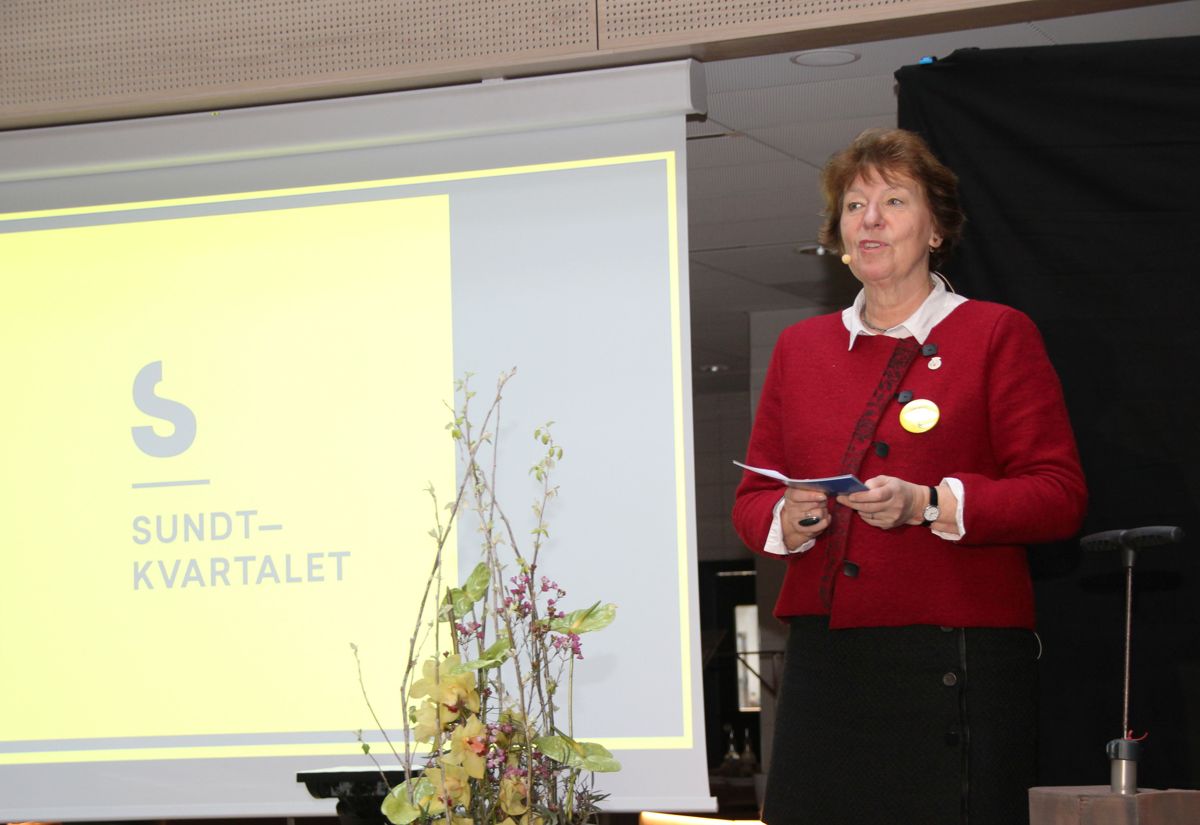 Ordfører Marianne Borgen under åpningen av Sundtkvartalet. Foto: Svanhild Blakstad