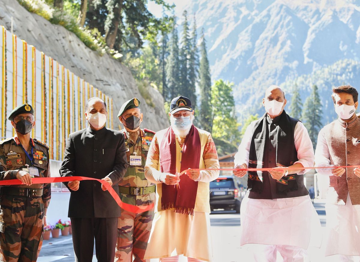 Den indiske statsministeren Shri Narendra Modi åpnet Atal Tunnel 3. oktober. Foto: Press Information Bureau, Government of India