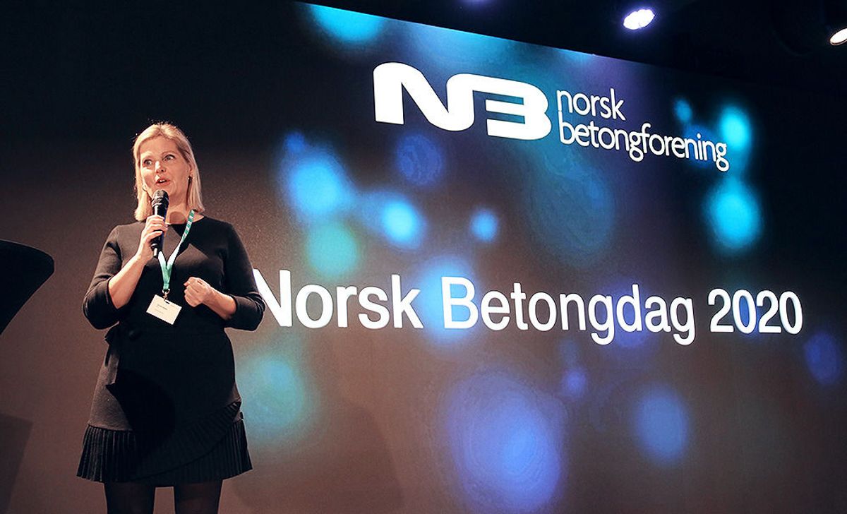 Cecilie Hagby, daglig leder i Norsk Betongforening, kunne onsdag ønske velkommen til Norsk Betongdag i Oslo.