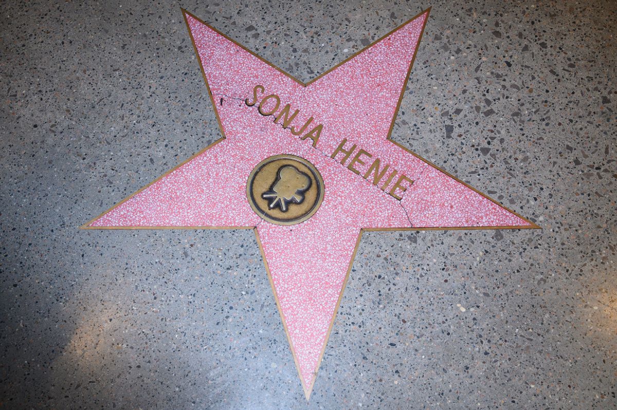 Hollywoodstjernen innstøpt i gulvet i Sonja Henie ishall på Frogner i Oslo, 24.11.2020. Foto: Trond Joelson, Byggeindustrien