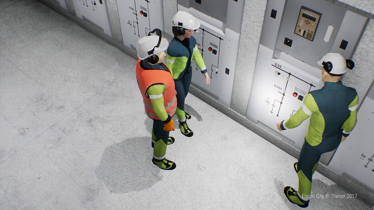 <p>I den konstruerte 3D-verdenen Electri City kan kursutviklerne skape realistiske scenarier, og i kombinasjon med  VR-teknologi blir det mulig å gjennomføre trening for risikofylt arbeid i trygge omgivelser. Illustrasjon: Trainor</p>