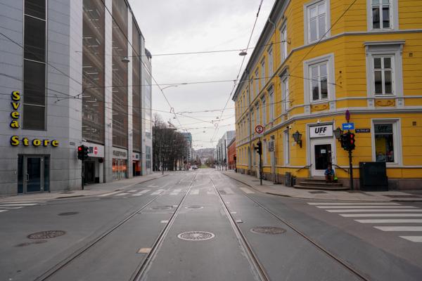 Tomme gater. Færre enn før vil ha et helt bilfritt sentrum i Oslo. Foto: Fredrik Hagen / NTB