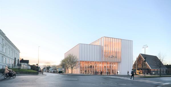 Sarpsborg bibliotek. Illustrasjon: Plus arkitektur og Rodeo arkitekter