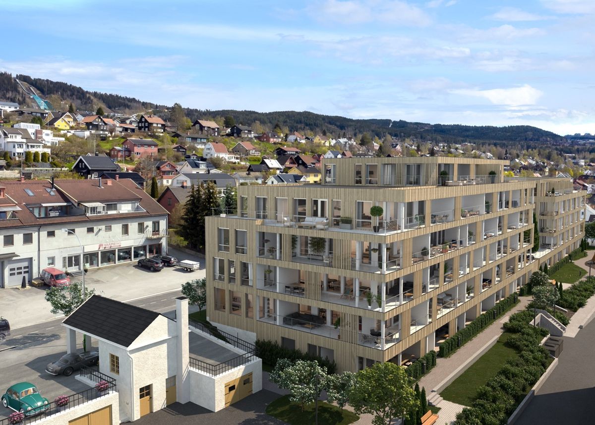 Ø.M. Fjeld-selskapet Evensen & Evensen starter i sommer byggingen av Kvartal 17 på Lillehammer. Prosjektet består 63 av leiligheter. ILLUSTRASJON: Storgata 162/3Destate