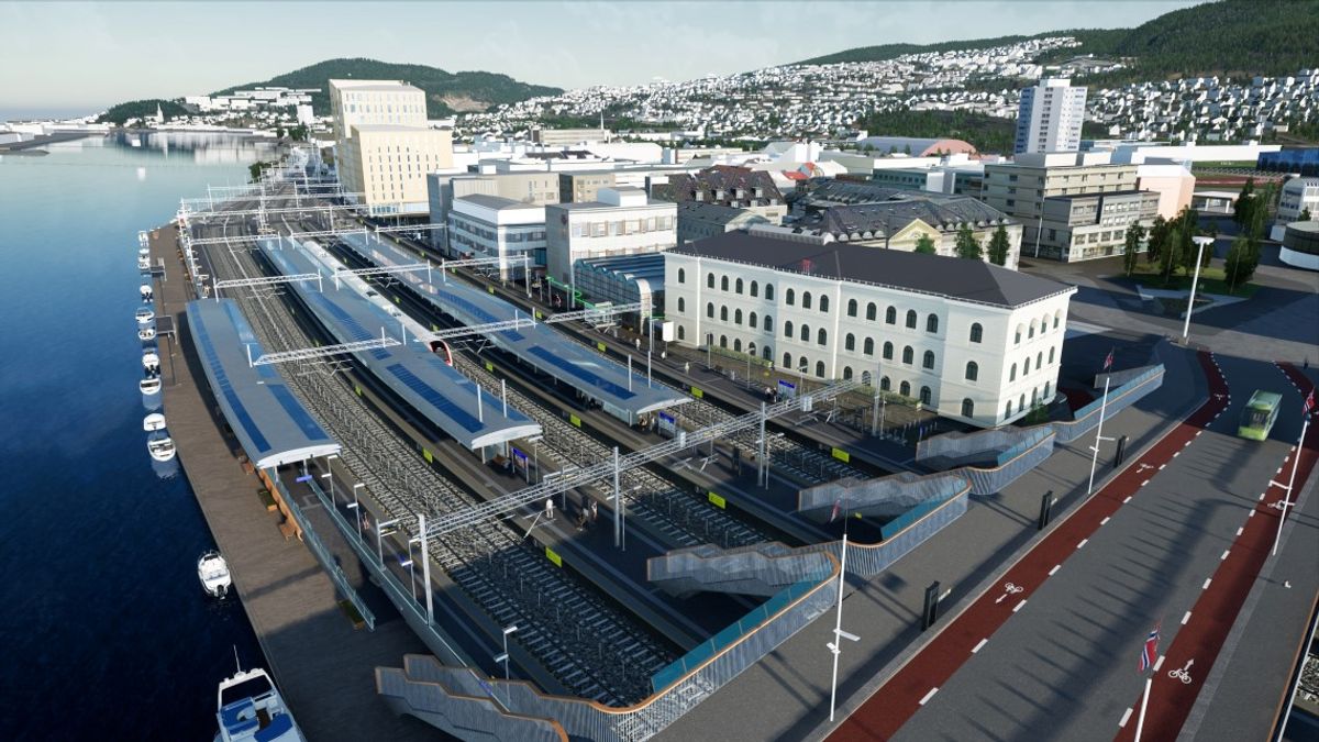 Den største kontrakten tildeles NCC Norge AS, og omfatter alle underbygningsarbeidene på strekningen fra Drammen stasjon til Sundhaugen, inkludert omfattende arbeid på og ved Drammen stasjon, Bybru over sporområdet og mindre arbeider i tunnel og dagsone Skoger. Illustrasjon: Bane NOR