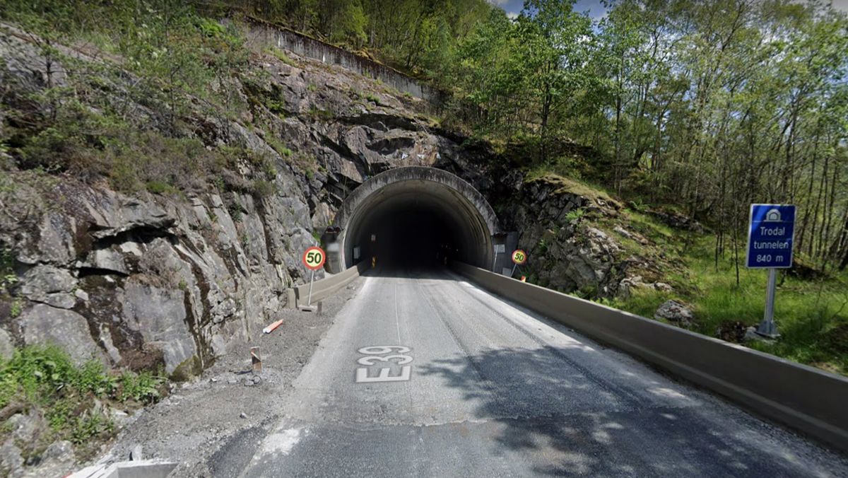 Trodaltunnelen i Masfjorden kommune i Vestland. Skjermdump: Google Street view