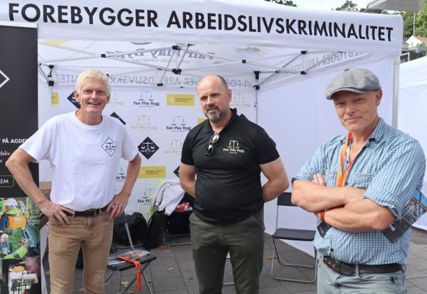 FAIR PLAY: Leif Vagle, Fair Play Agder, Fred Sherling, Fair Play Bygg Rogaland og Lars Mamen i Fair Play Bygg Oslo. Foto: Svanhild Blakstad