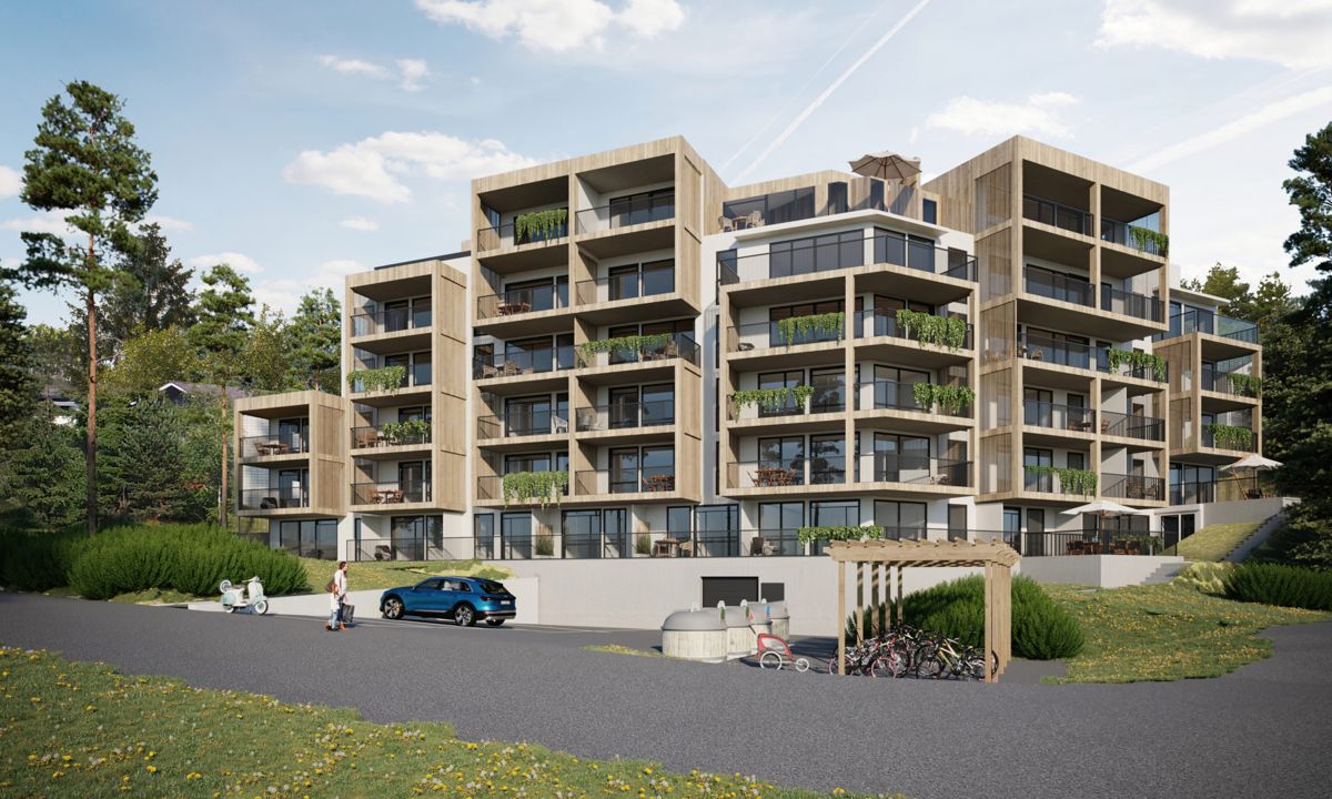 Backe Romerike skal bygge 39 leiligheter i boligprosjektet Bark i Blystadlia i Rælingen kommune.