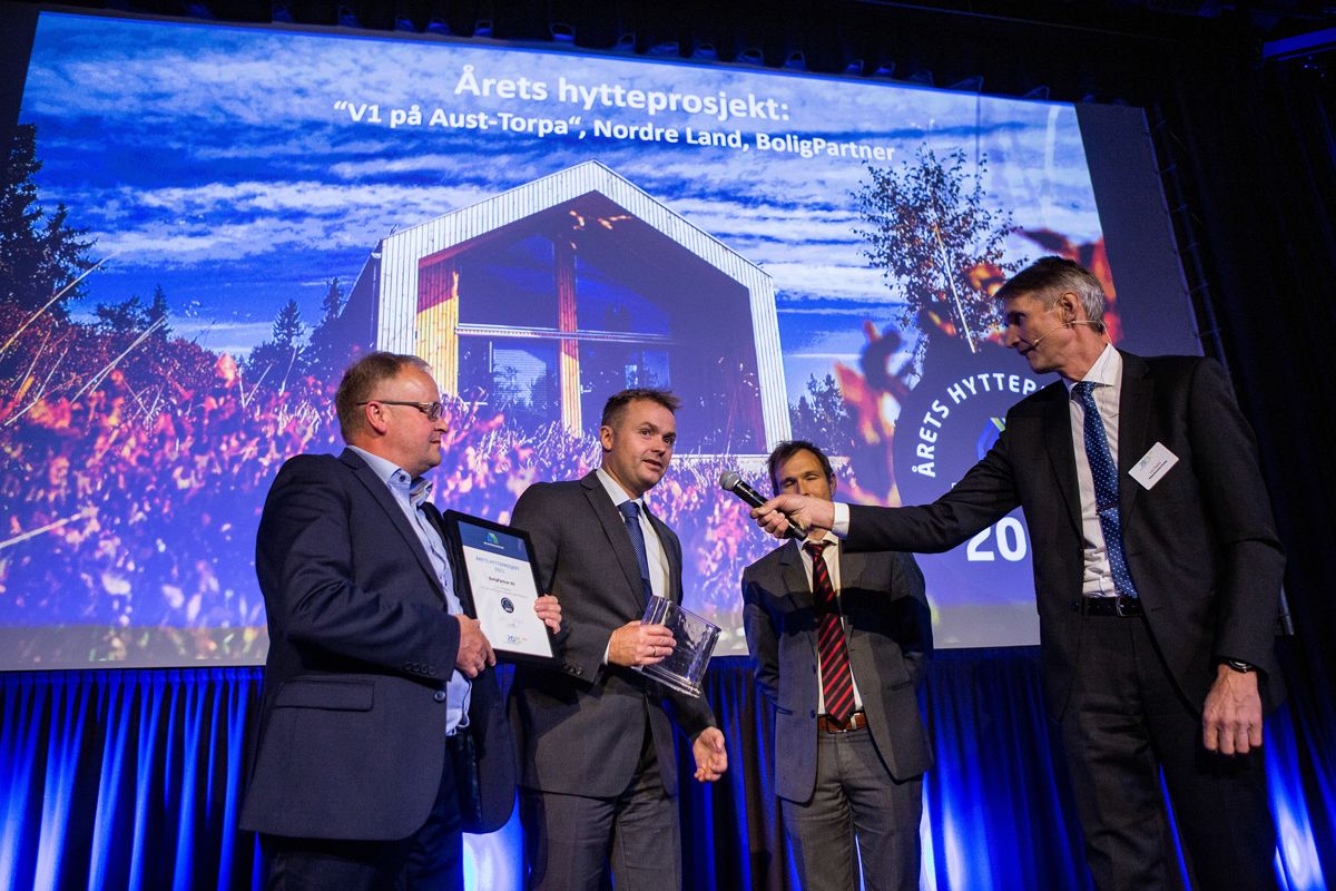 Årets hytteprosjekt er BoligPartner med "V1 på Aust-Torpa" i Nordre Land kommune. Foto: Boligprodusentene/Johnny Syversen
