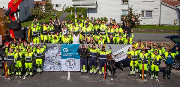 75 yrkesfagelever fra 2. året på Nome videregående skole i Telemark har gjennomført sin aller første sikkerhetsuke. Foto: Runar F. Daler