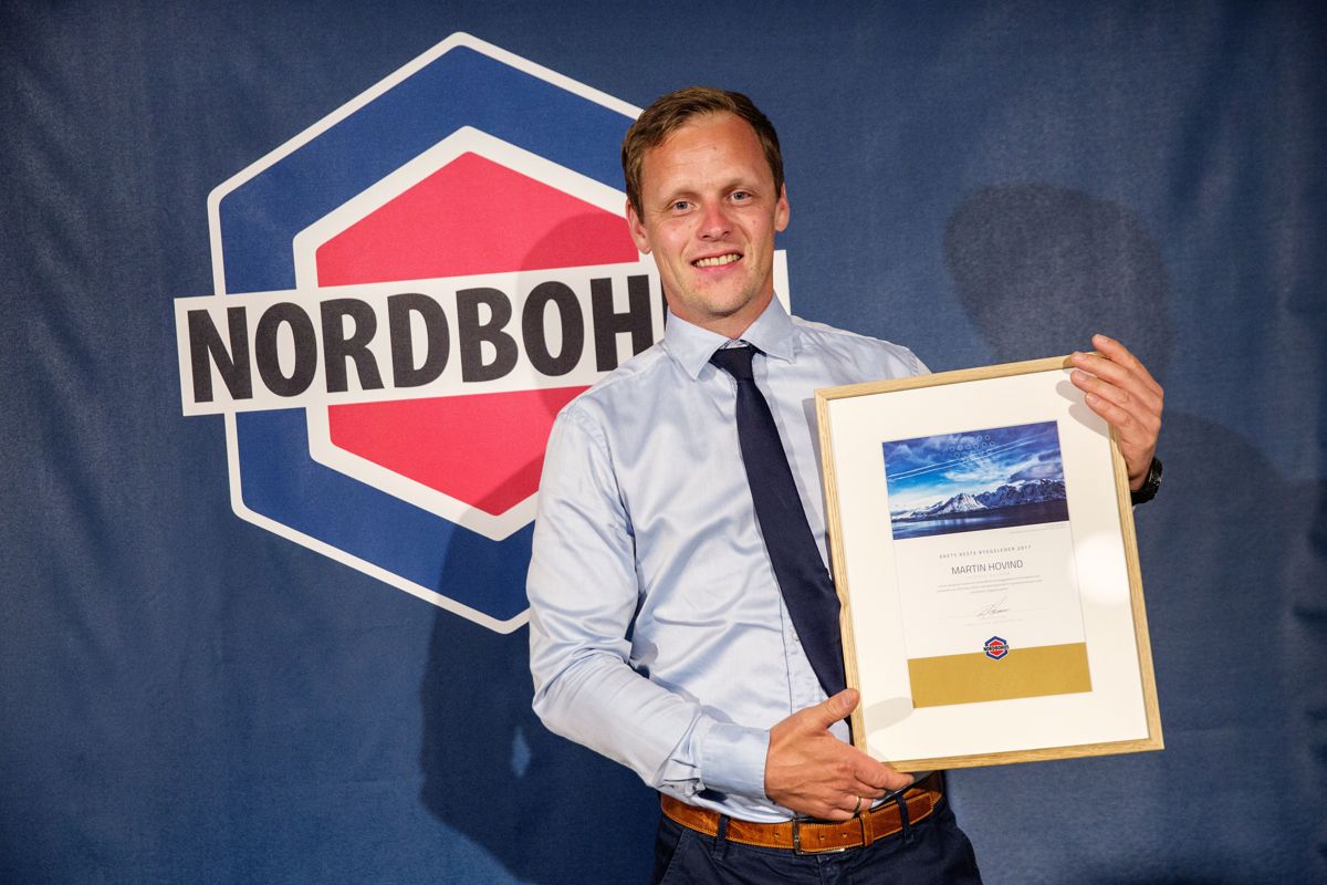 Martin Hovind fra Follo Bygg & Eiendom ble årets byggeleder.