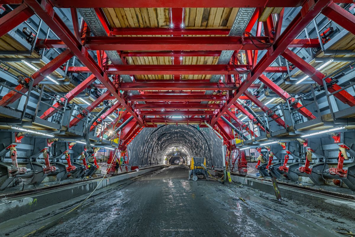 Fra arbeidet med ny jernbanetunnel mellom Drammen og Kobbervikdalen. Foto: Hans-Magnus Bjølgerud