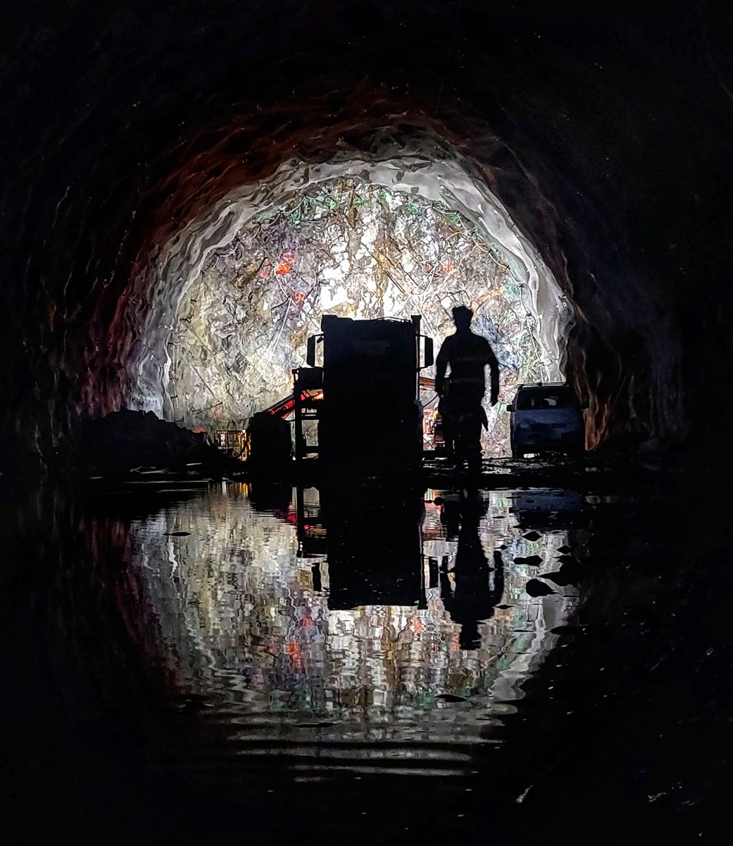 Fra tunnelarbeidene i Mossetunnelen på Bane NOR sitt Intercity-prosjekt gjennom Moss. Foto: Juan Antonio Fernández Matamoros