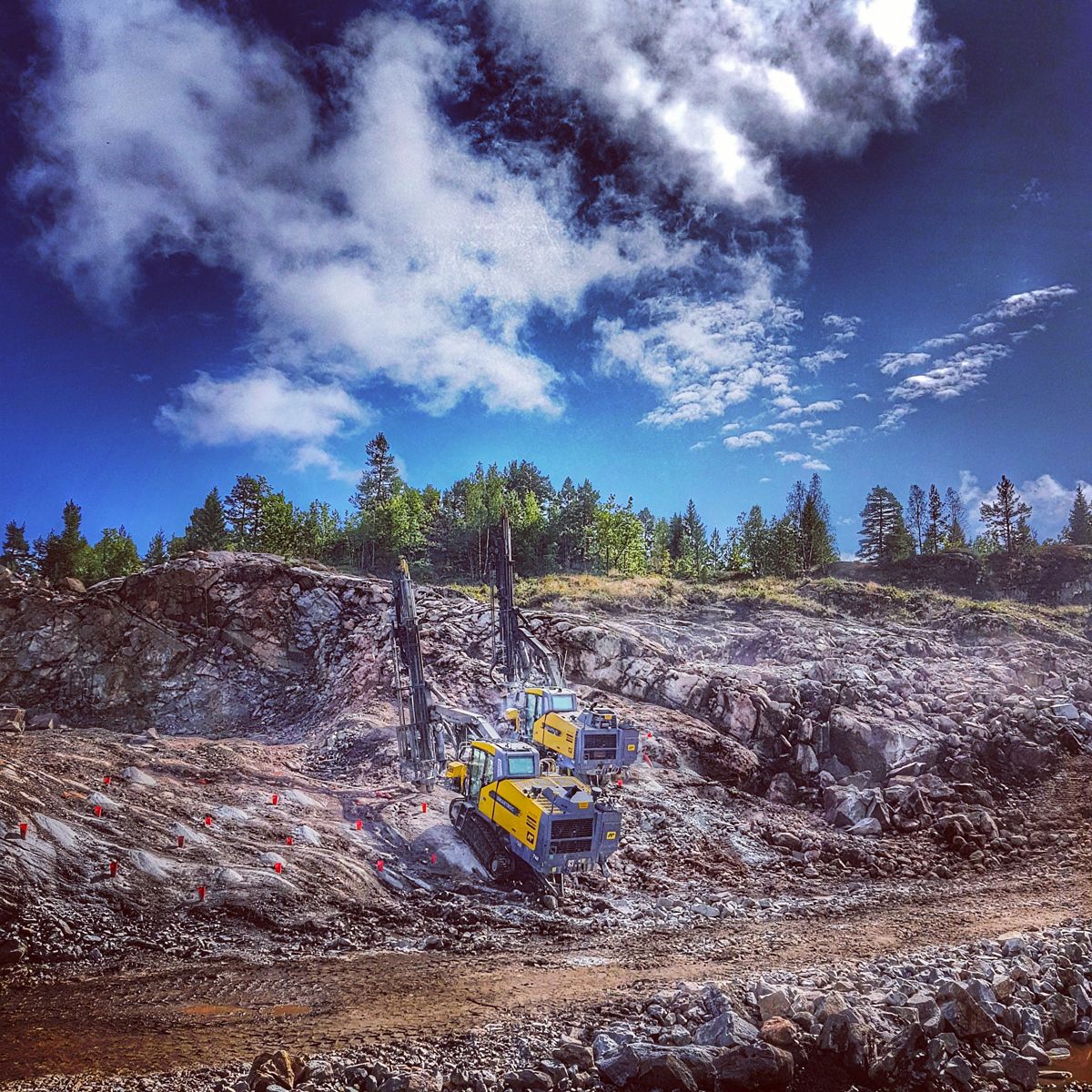 Fra arbeidene med ny E39 Kristiansand-Mandal, Mjåvannstunnelen. Foto: Øystein Vaagaasarøygard
