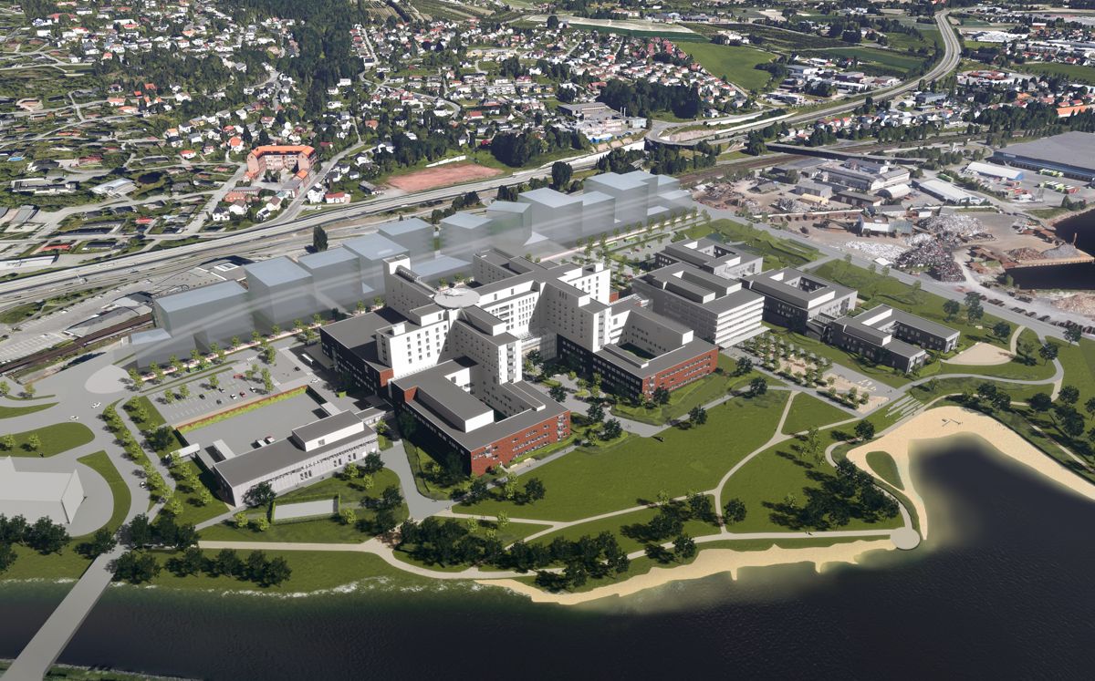 Nytt sykehus Drammen. Illustrasjon: Link Arkitektur