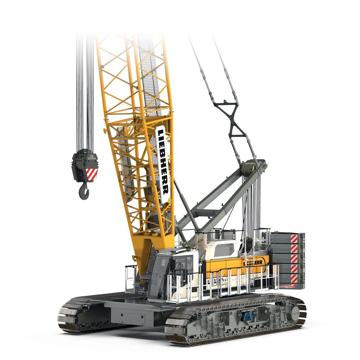 Pallplassen vil Kruse Smith ta i bruk en ny batteridrevet 168 tonns mobilkran fra Liebherr. Illustrasjon: Liebherr