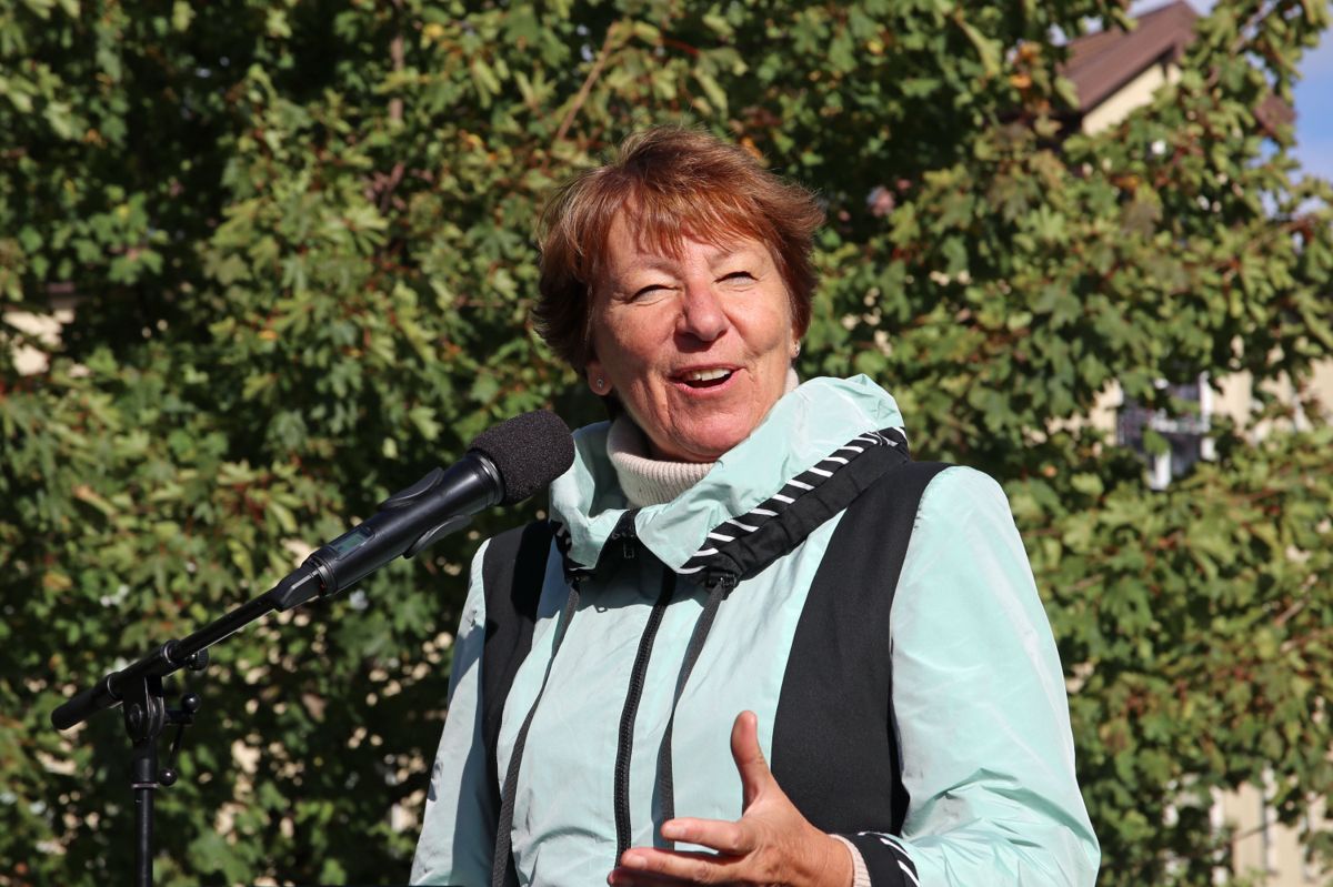 Oslos ordfører, Marianne Borgen, under åpningen av Sundtbroa. Foto: Svanhild Blakstad