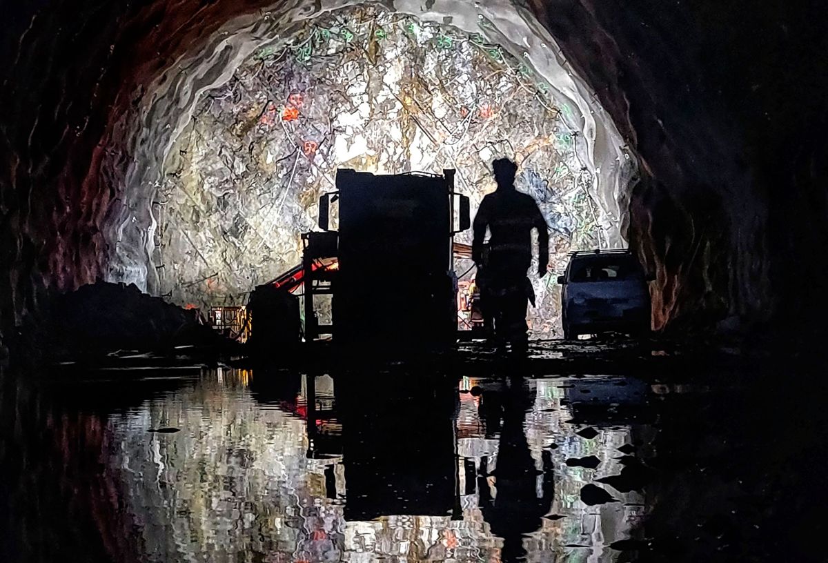 Fra tunnelarbeidene i Mossetunnelen på Bane NOR sitt Intercity-prosjekt gjennom Moss. Foto: Juan Antonio Fernández Matamoros