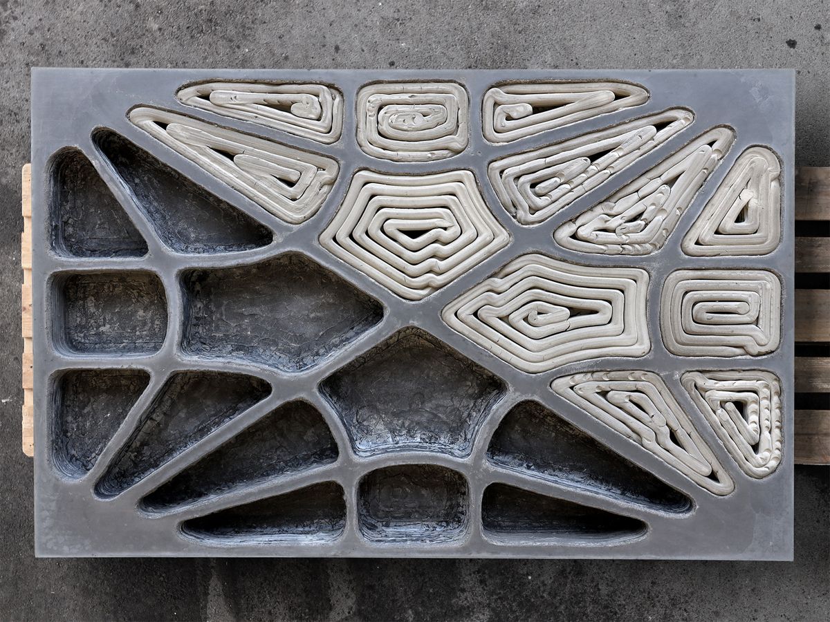 3D-printing lar forskerne eksperimentere med nye materialer og former for å optimalisere betongkonstruksjoner. Foto: Digital Building Technologies/Patrick Bedarf