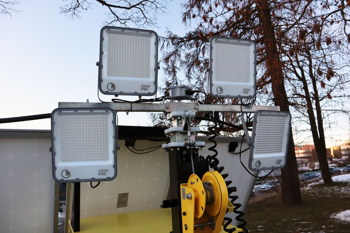 Hengerne er utstyrt med fire LED-armaturer som hver yter 200 watt. Foto: AF Gruppen