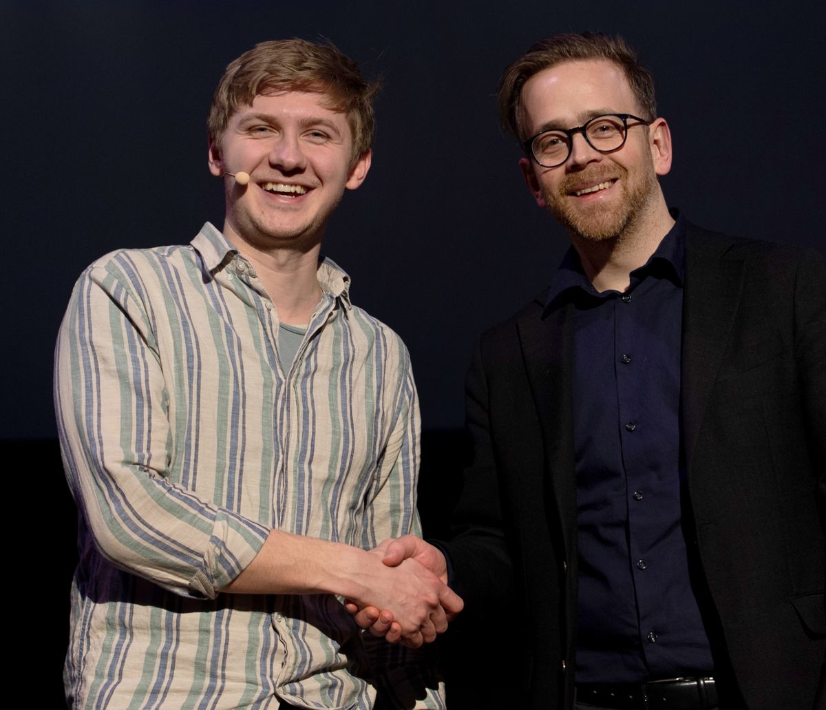 Studentersamfundets Fredrik E. Akre og Erlend Gunnesmæl i Ruta. Foto: Samfundet.no