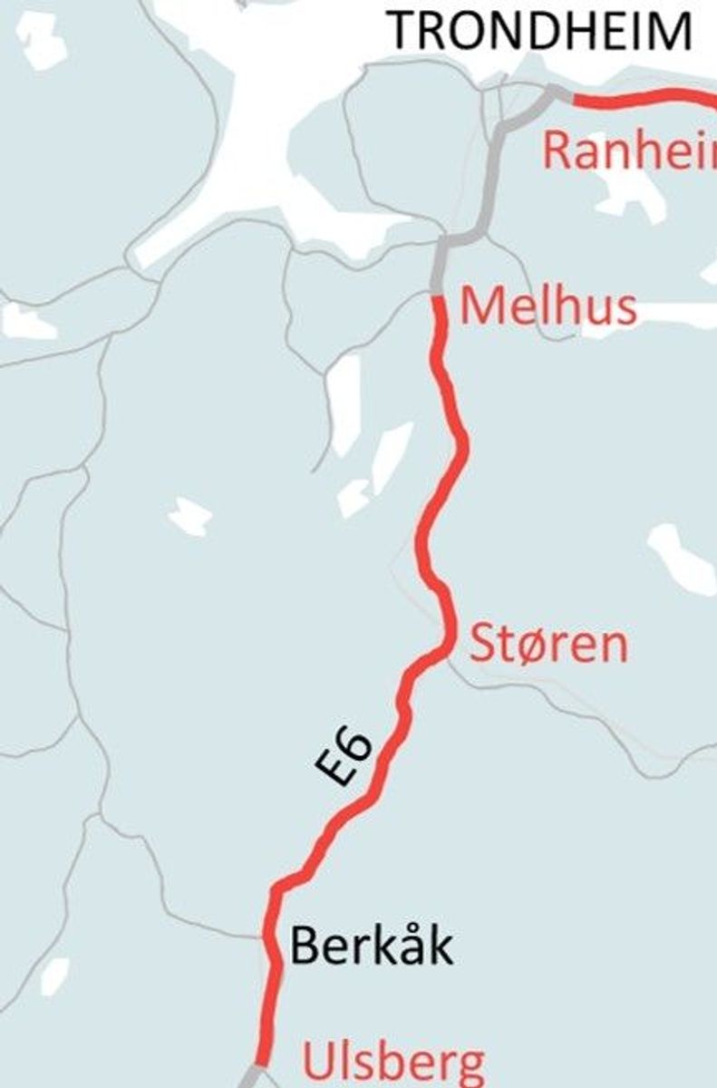 E6 Ulsberg – Melhus. Illustrasjon: Nye Veier