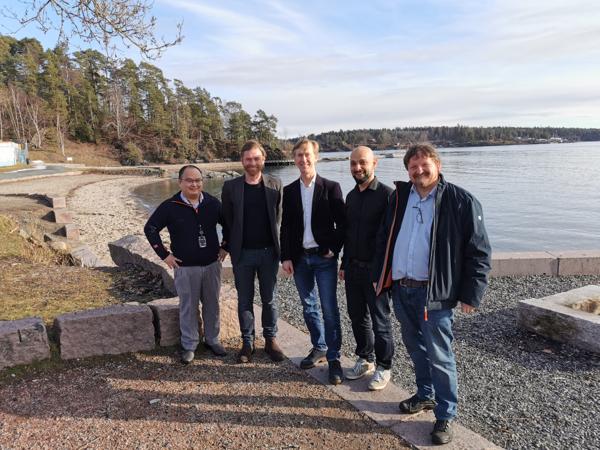 Per Quang Fjellstad (fra venstre), Einar Gudmundsson, Gustav Line, Christian Saleki og Dag Fjeld Edvardsen. Foto: Catenda