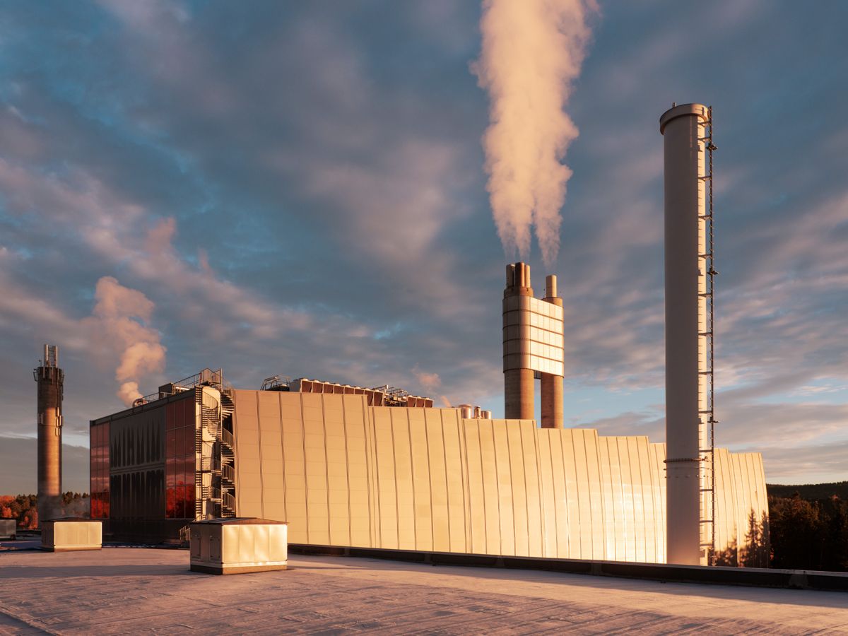 Det planlagte karbonfangstanlegget skal fange CO2 fra Celsios avfallsforbrenningsanlegg på Klemetsrud i Oslo. Foto: Hafslund Oslo Celsio, Einar Aslaksen
