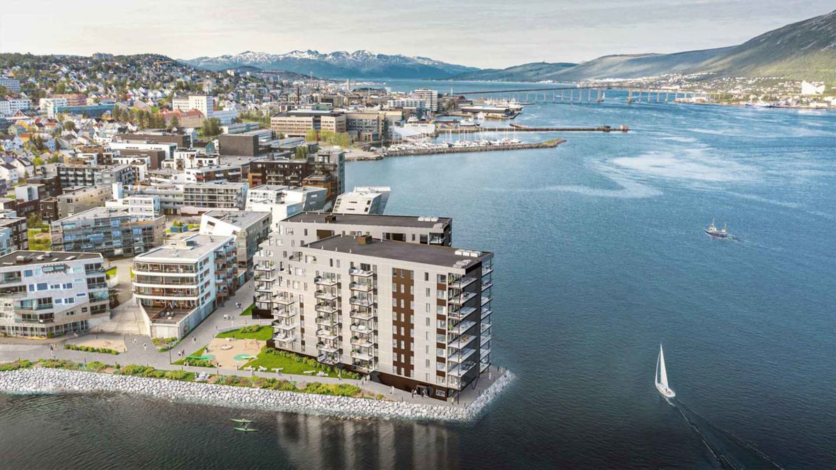 Boligprosjektet Nyholmen i Tromsø. Illustrasjon: Consept Eiendom