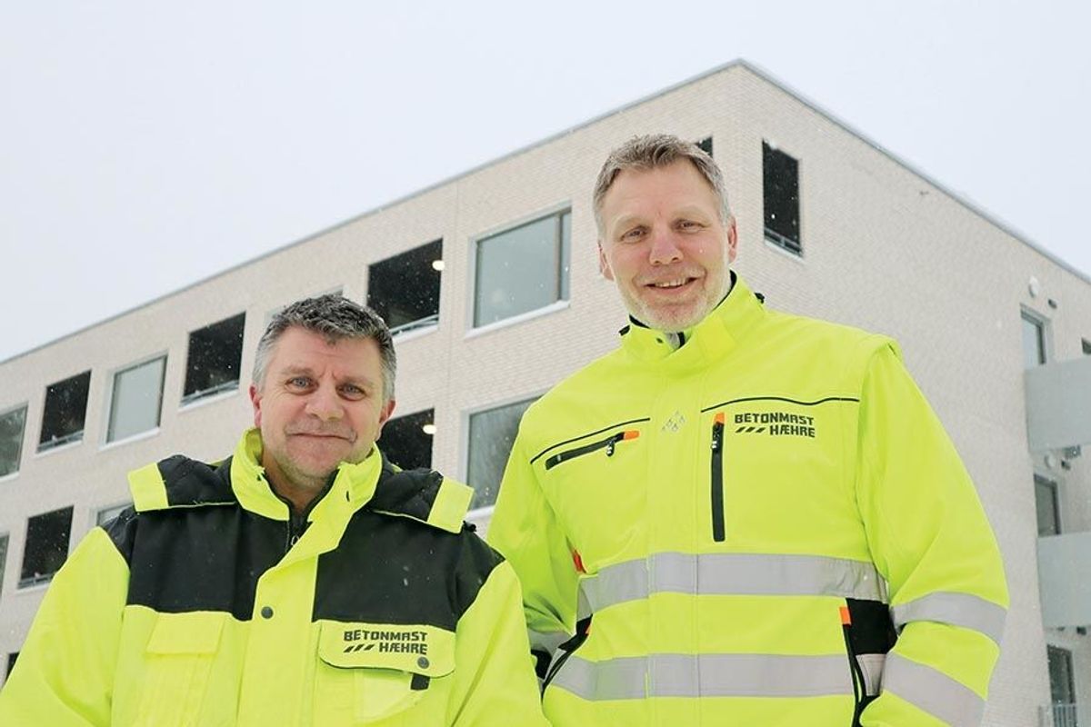 Anleggsleder Jan Erik Hansen og prosjektleder Lasse Kristiansen i Betonmast Østfold. Foto: Svanhild Blakstad