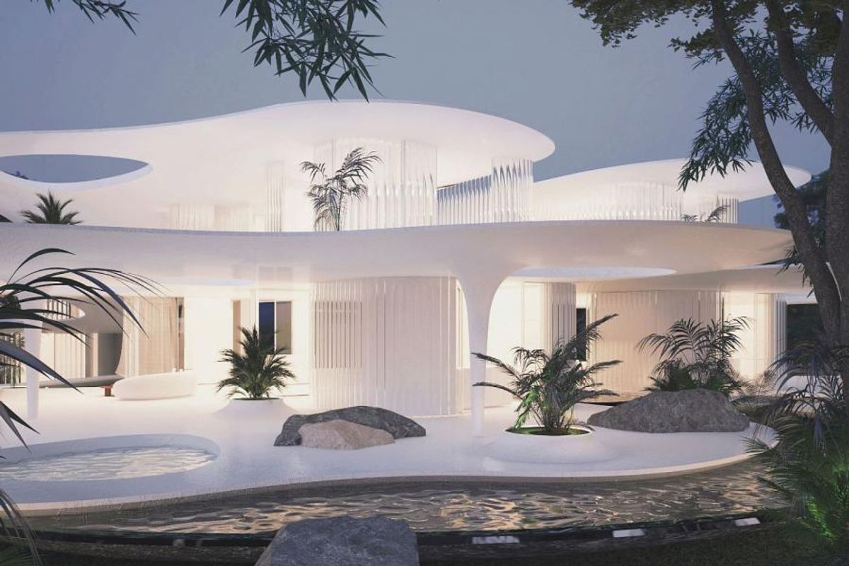 Denne futuristiske luksusvillaen i Vouliagmeni i Hellas kan bli din for litt over 60 millioner kroner. Foto: JK Property & Yachting