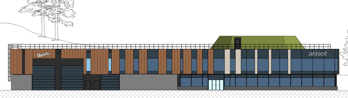 De nye lokalene i Godvik skal stå ferdig til sommeren 2023. Illustrasjon: Ahlsell