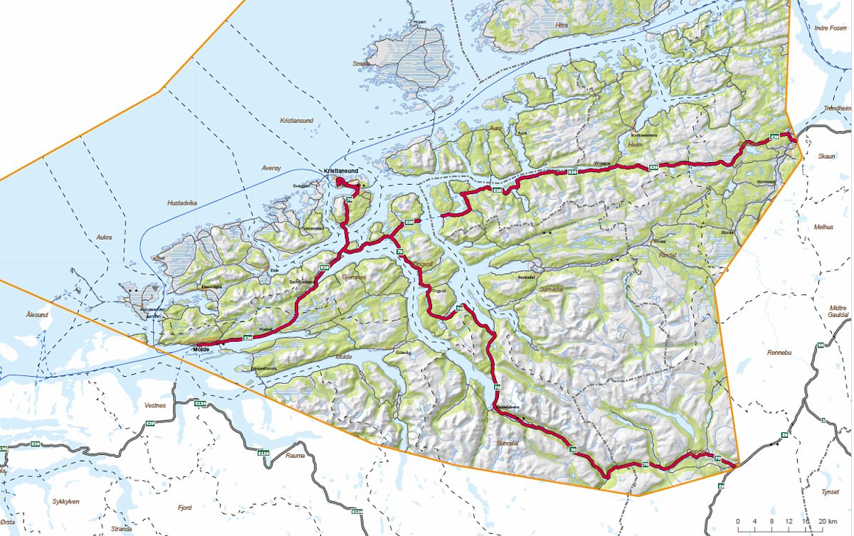 Deler av E39 og riksvei 70 inngår i den nye driftskontrakten som gjelder fra 1. september 2022.