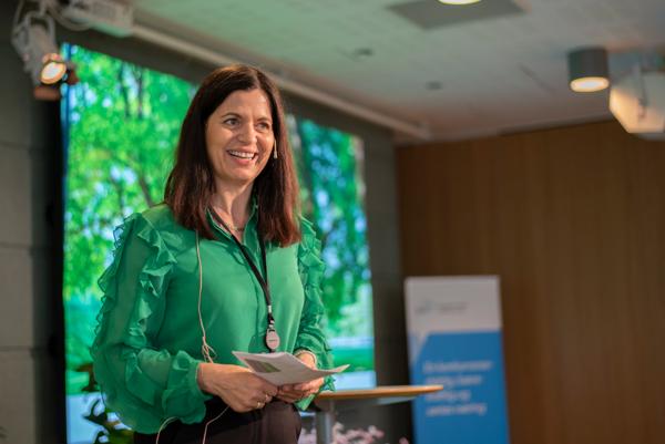Administrerende direktør Nina Solli i BNL har tro på byggenæringen i det grønne skiftet. Foto: Sindre Sverdrup Strand