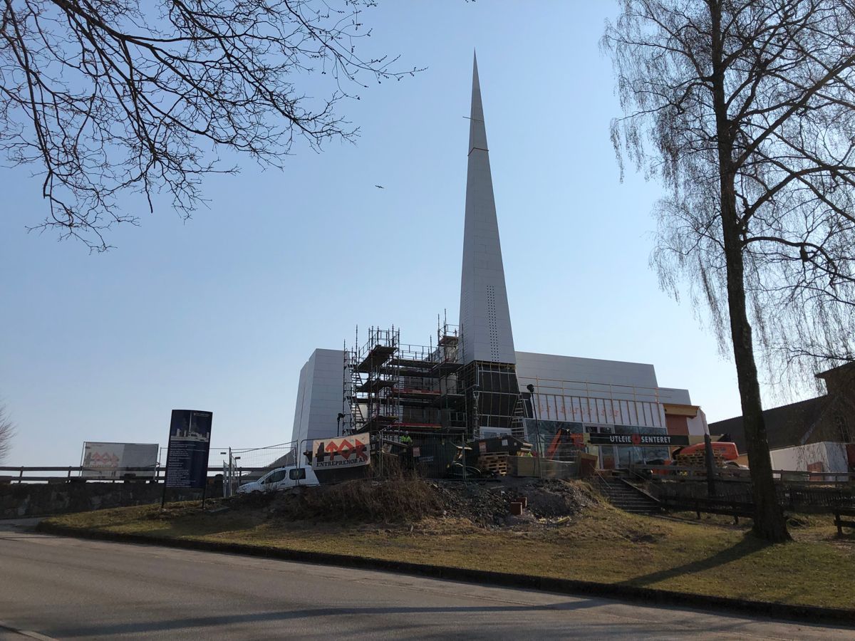 Nye Østre Porsgrunn Kirke reiser seg. Foto: Steinar Dale