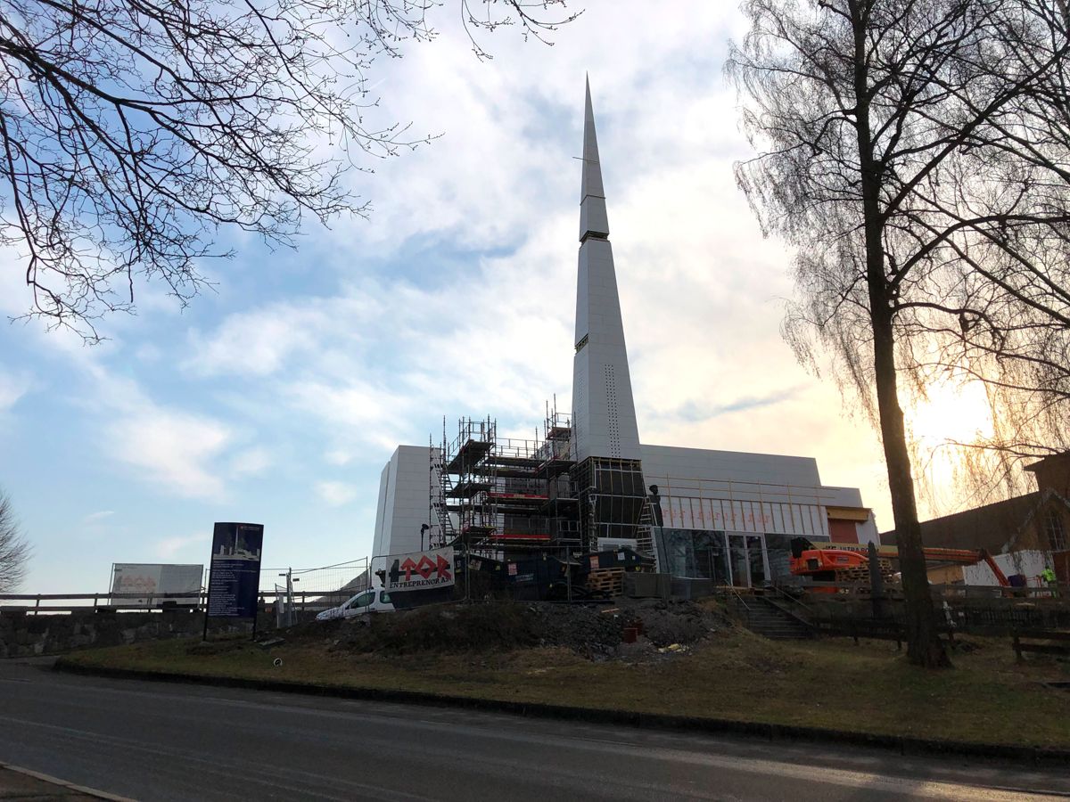 Nye Østre Porsgrunn Kirke reiser seg. Foto: Steinar Dale
