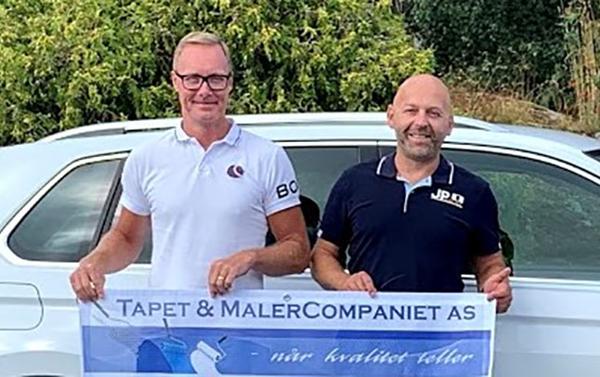 Daglig leder Fredrik Bäckius i Tapet & MalerCompaniet og prosjektleder Morten Didriksen blir nå en del av Håndverksgruppen.