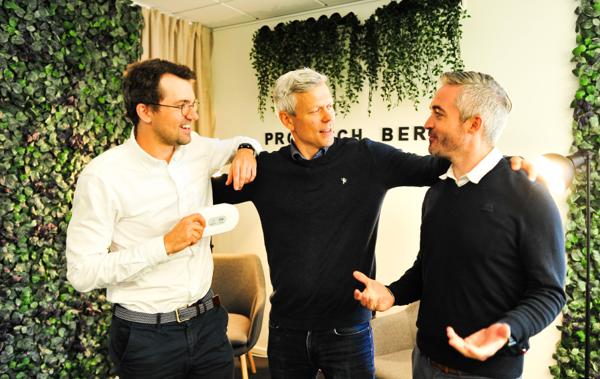 Martin McGloin og Pål Berntsen – begge Airthings og Tommy Hagenes i Energy Control.