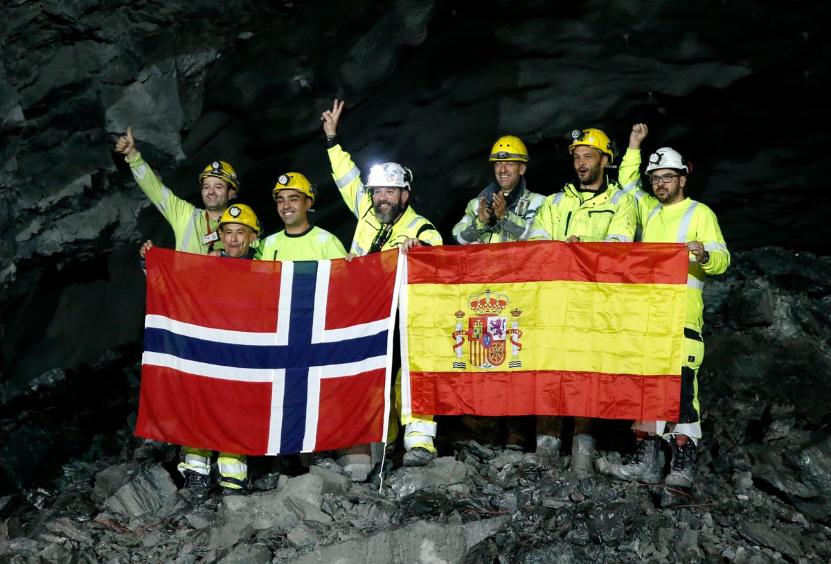 De var et spansk-norsk gjennomslag i Helltunnelen.