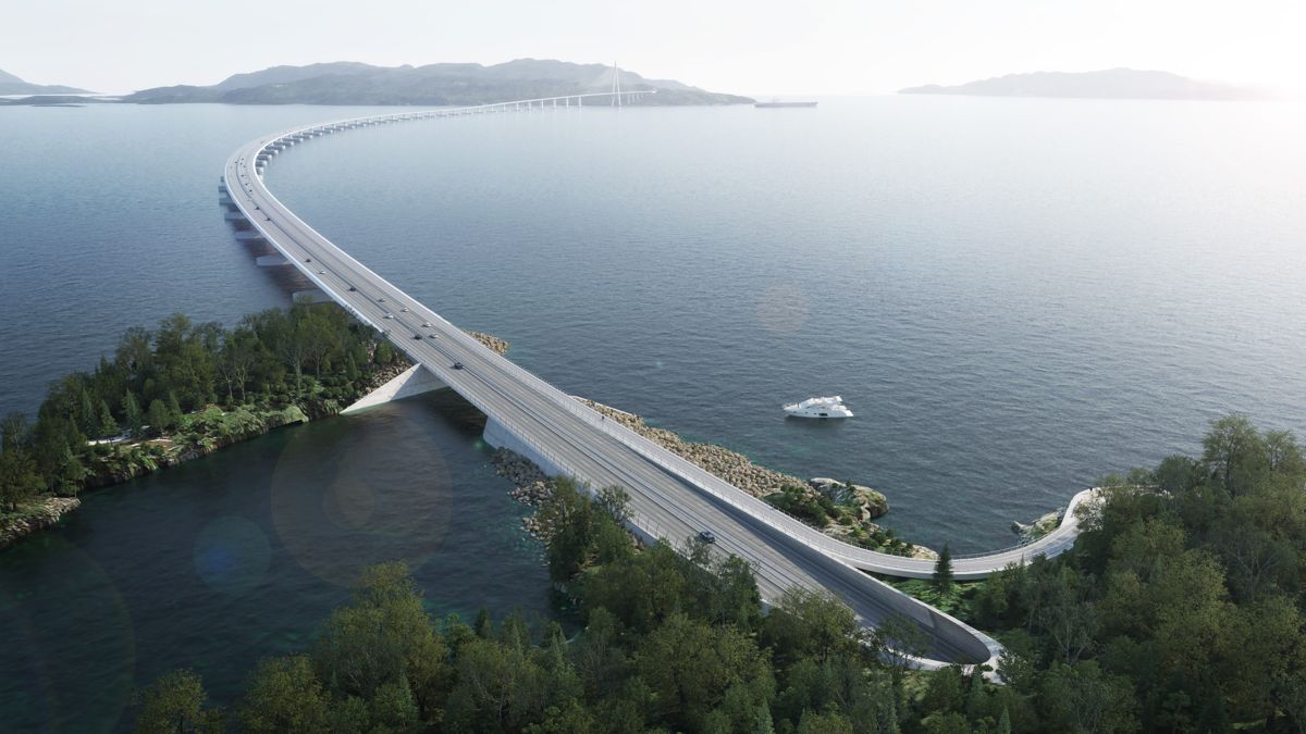 En 5,5 kilometer lang flytebro skal krysse Bjørnafjorden mellom Reksteren på Tysnes og Røtinga i Bjørnafjorden kommune.