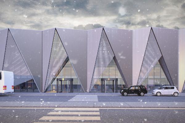 Avinor og AF Gruppen har signert samspillskontrakt for ny flyplass i Mo i Rana. Illustrasjon: Polarsirkelen lufthavnutvikling/Nordic - Office of Architecture